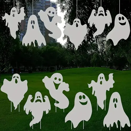 6 PCS Ghost Stakes Outside Decor - Double Sided {1}