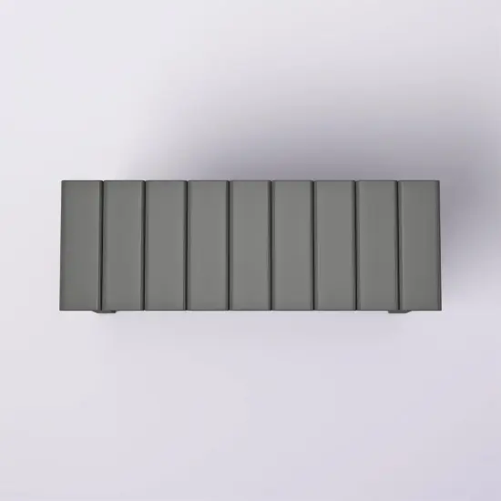 Wooden Shoe Rack Bench with Two Storage Shelves and 2-Seater Design for Entryway or Hallway Grey {2}