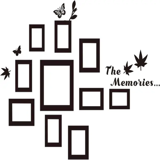 Set of 10 Family Picture Frame Wall Decor Stickers {1}