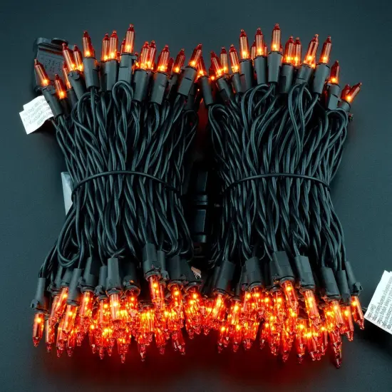 Pack of 2 Sets 33 ft 100 Count Christmas String Lights (Orange) {4}