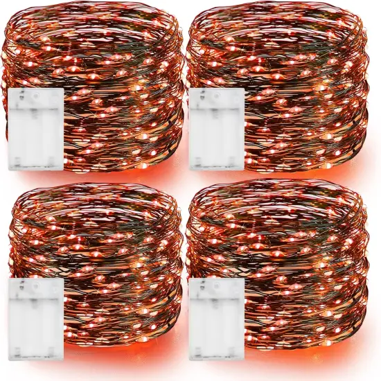 4 Pack Total 80FT 240LED Orange Fairy Halloween String Lights {1}