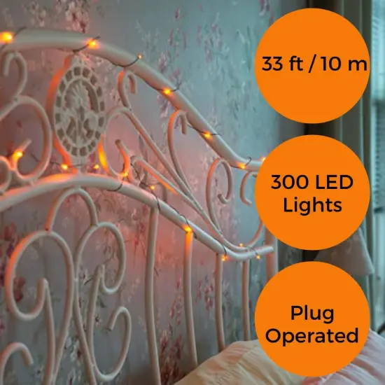 Orange Fairy Christmas Holiday String Lights, 33 ft / 10 m {4}