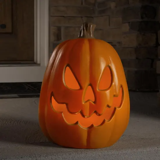 Large - 15 inch LED Lighted Pumpkin Jack-O-Lantern {2}