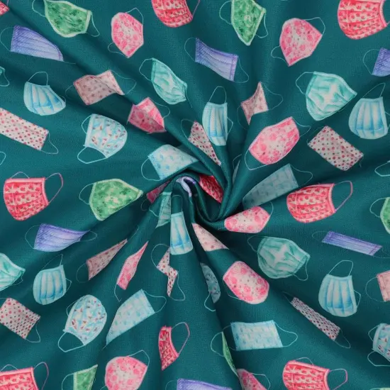 Mook Fabrics Mask Vector Printed PUL Fabric [60 in. Wide] Multi - By The Yard {2}