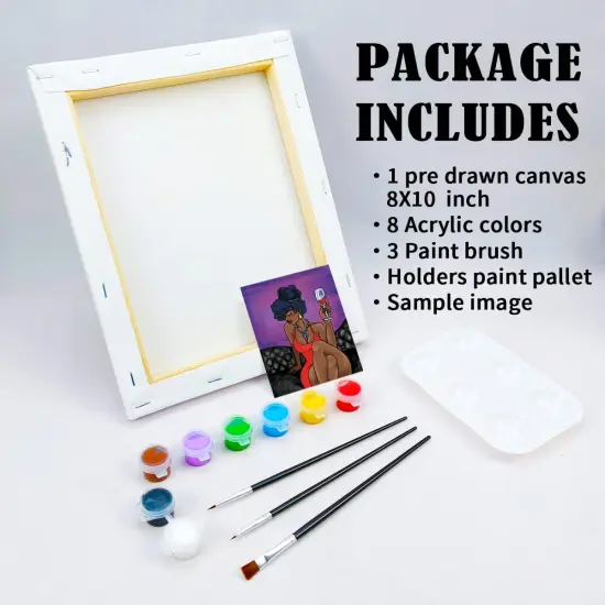 8x10 - Pre Drawn Canvas for Painting for Adults Party Kits Party Supplies {5}