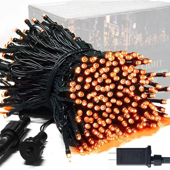 91.5ft Orange Halloween Lights Outdoor Waterproof {1}