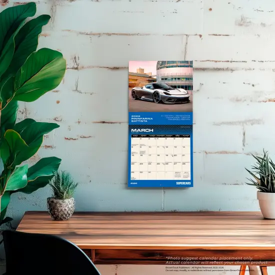 Supercars | 2026 7 x 14 Inch (Hanging) Monthly Mini Wall Calendar {5}