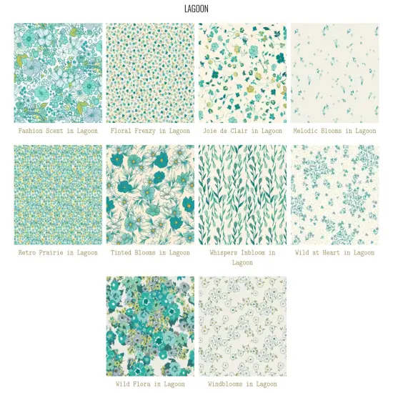 Bloomcore Fat Quarter Bundle in Lagoon byfor Art Gallery (FQWBLC3) {3}