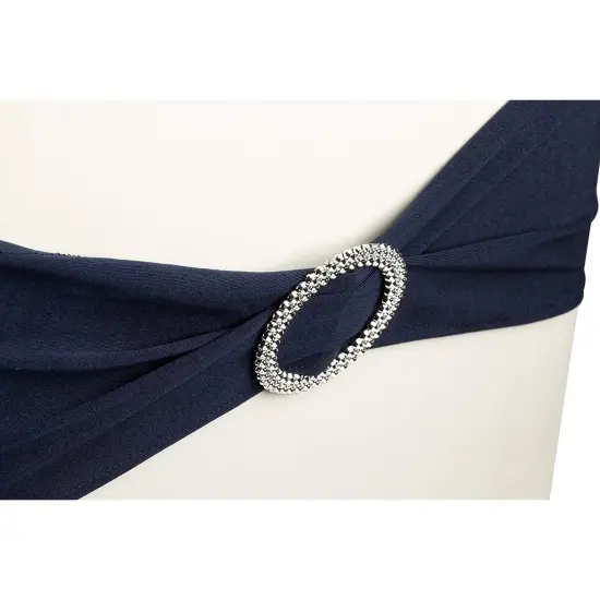 Navy Blue Chair Sashes with Silver Buckles for Wedding Reception, Baby Shower, Birthday Party, Fits 13.5- to 16.5-Inch Chair Backs (50 Pack) Multicolor {5}