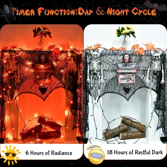 Halloween Orange String Lights - Battery Operated - 16.4Ft, 50LED {2}