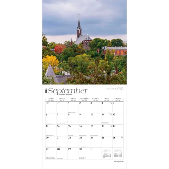 Hawkeye State | Iowa Places | 2026 12 x 24 Inch (Hanging) Monthly Square Wall Calendar | Plastic-Free {4}