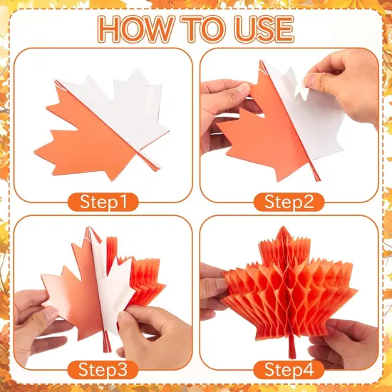 Happy Fall Party Decorations with Pre-Strung Pumpkin Banners and Hanging Swirls - Orange {4}