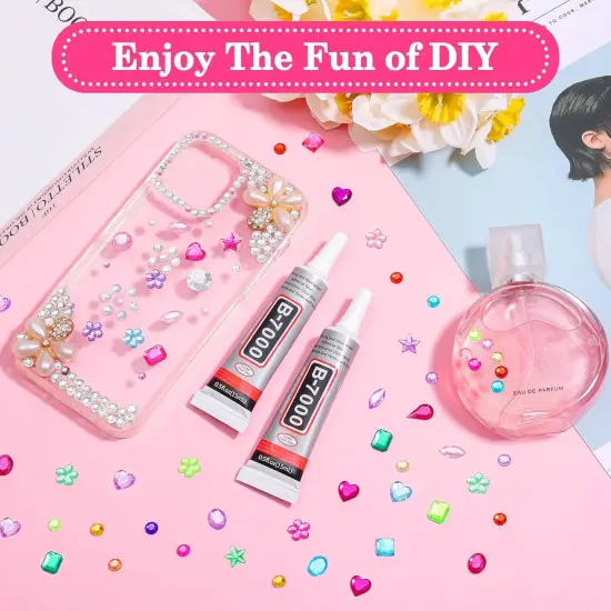 1200Pcs Flat Back Craft Gems with 2Pcs B7000 Jewelry Glue - Small {5}