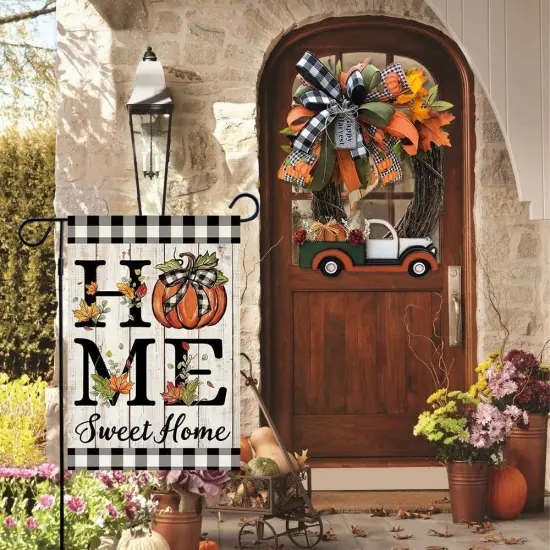 Fall Pumpkin Garden Flag 12.5x18 Inch {2}