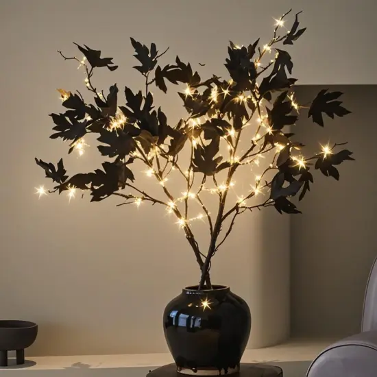 Lighted Black Maple Branches {4}