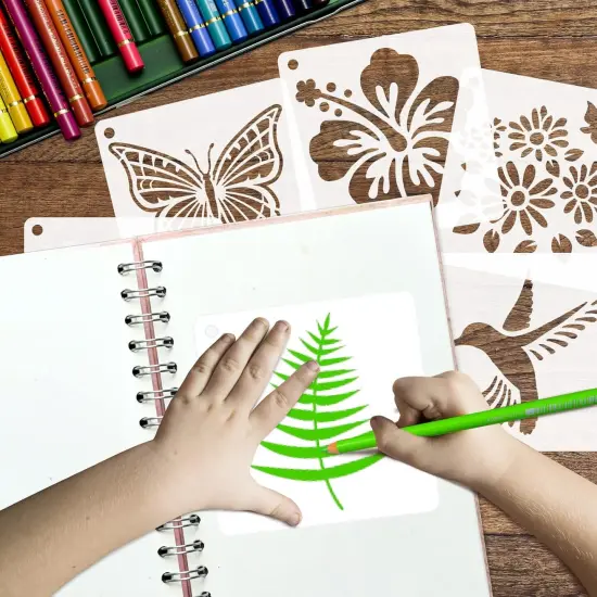 60 Pcs Flower Painting Stencils Reusable Flower Stencils - 3x3 Inch {5}