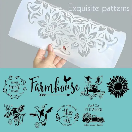 Farmhouse Stencils Farm Theme Reusable Stencils for Painting {2}