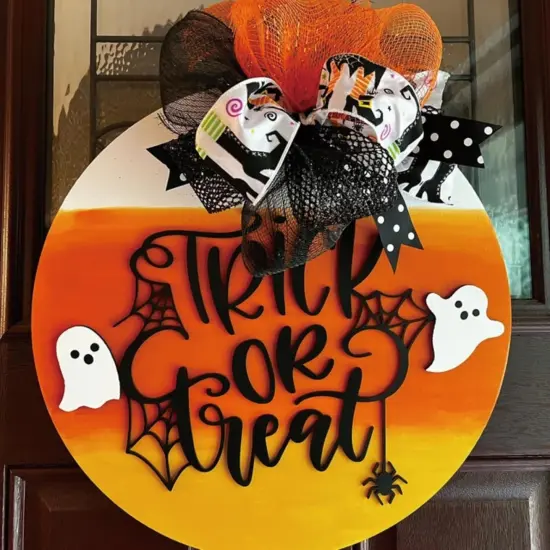 Halloween Stencils for Painting on Wood, Round Reusable Large (12 Welcome) {6}
