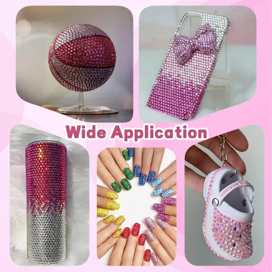 20000Pcs Pink Flatback Resin Rhinestones with 3PCS B7000 Glue {5}