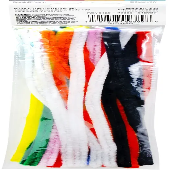 CousinDIY Chenille Stems 6mmx12" 25/Pkg-Multi-Colored {4}