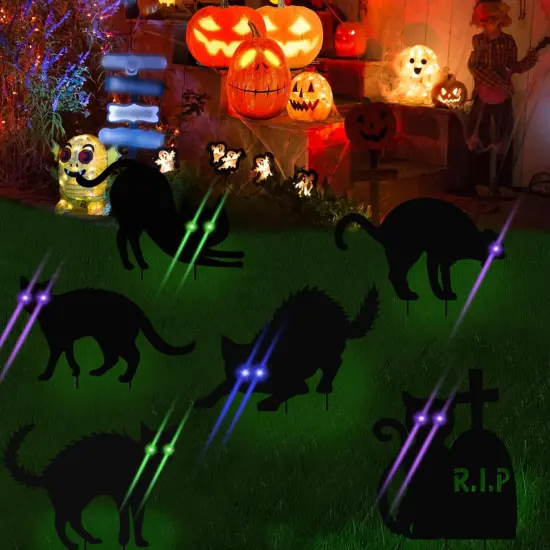 6 Packs Black Cat Halloween Decor Yard Signs with Stakes {6}