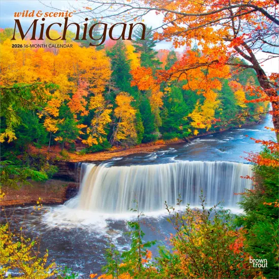 Michigan Wild & Scenic | 2026 12 x 24 Inch (Hanging) Monthly Square Wall Calendar | Plastic-Free {1}