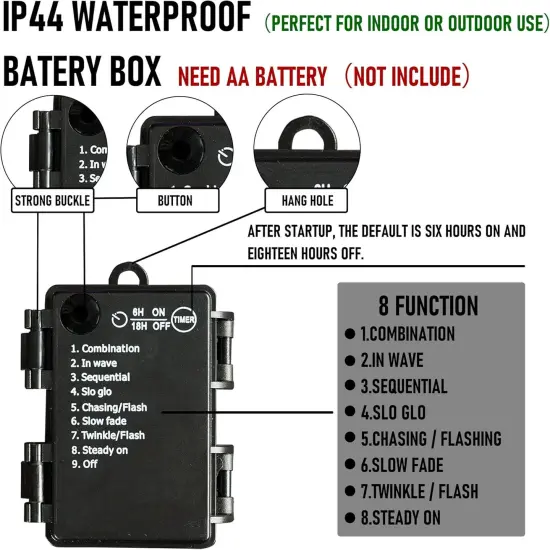 2 Pack 50 LED 16FT Halloween Orange String Lights Outdoor {4}