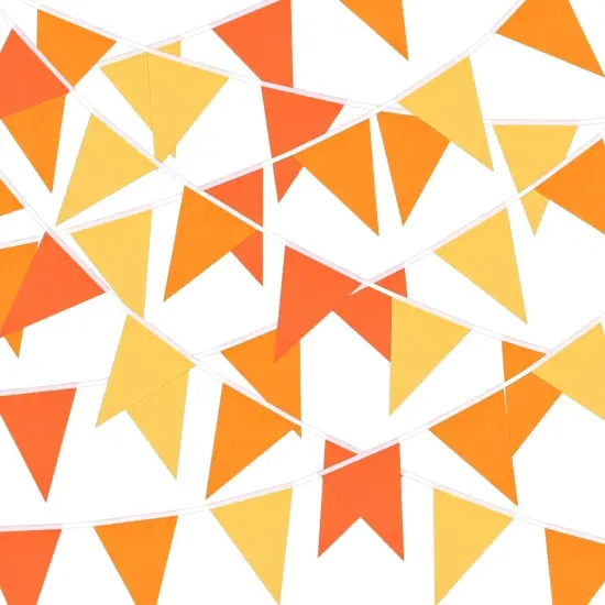 30Pcs Fall Pennant Banners - Yellow, Tangerine, and Orange (28Ft) {1}