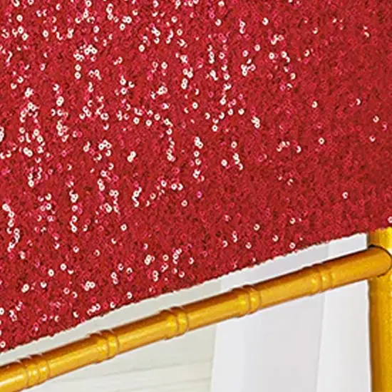 1 Piece Apple Red Sequin Spandex Chair Cap 13.5 inch by 10 inch Party Decor {5}