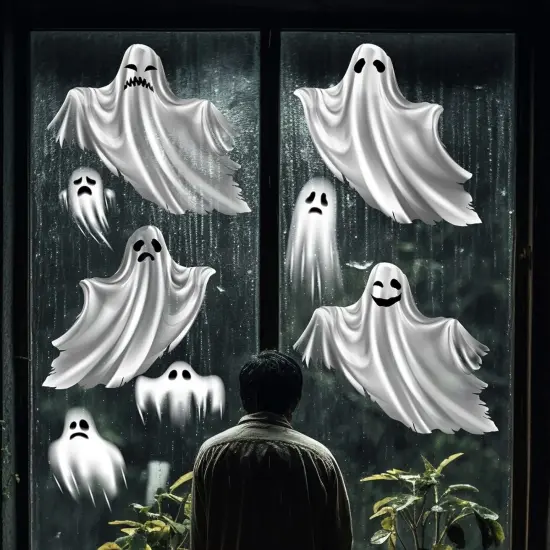 2 Sheets Halloween Ghost Window Clings {3}