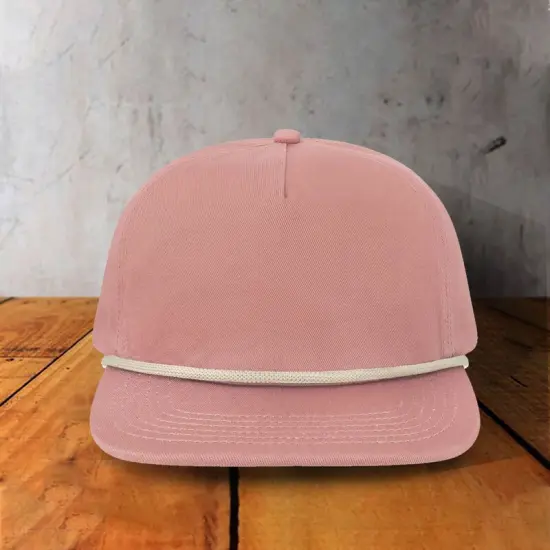 1 Count Unstructured Rope Cap Five Panel Low Profile with Recycled Flat Bill Lake Blue Corduroy {7}