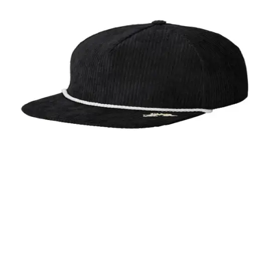 Limited Edition Spacecraft Explorer Cap Structured Standard Profile Corduroy Five Panel Rope Brim Black/ White {1}