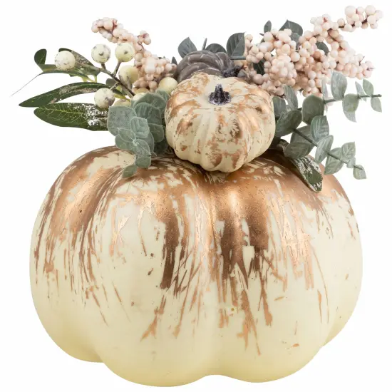 Northlight Pumpkins and Berries Fall Harvest Decoration - 9" White {3}