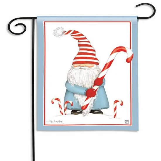 Candy Cane Gnome Christmas Garden Flag {2}
