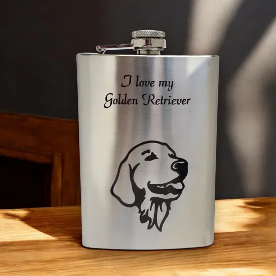 8oz I love my Golden Retriever Stainless Flask {2}