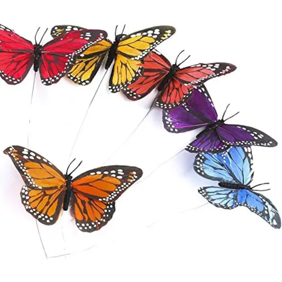 Feathery Monarch Butterfly Ties 1.5" &times; 1" {6}