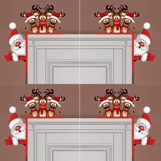 Kitcheniva Santa & Reindeer Corner Sign Christmas Decor {2}