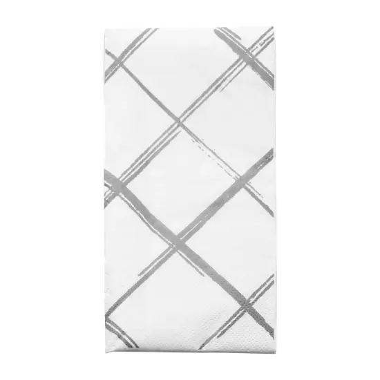 Durable White with Silver Diamond Paper Dinner Napkins (600 Napkins) {1}