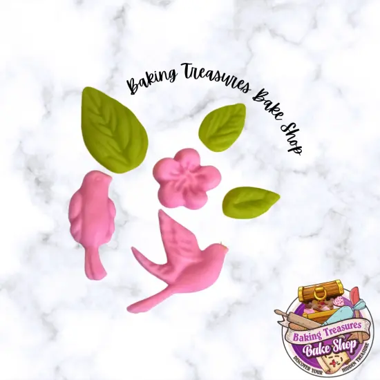 Leafs and Birds Silicone Mold {2}