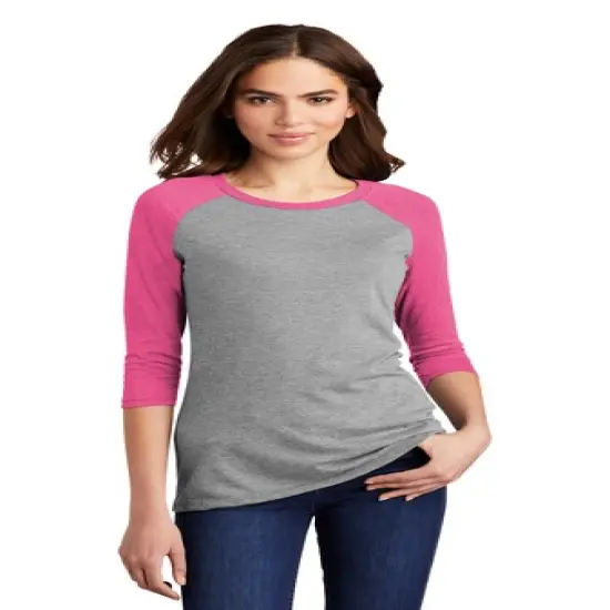 District&reg; Women&rsquo;s Perfect Three-Quarter Sleeve Raglan Navy F/Grey Frost {4}