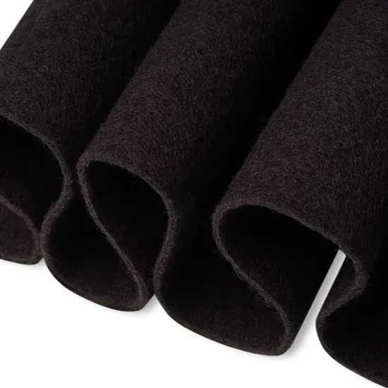 FabricLA Craft Felt Fabric - 18" X 18" Inch Wide & 1.6mm Thick Felt Fabric - Black - Use This Soft Felt for Crafts - Felt Material Pack {1}