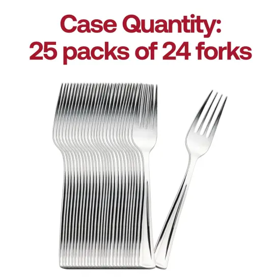 Shiny Metallic Silver Plastic Forks (600 Forks) {5}