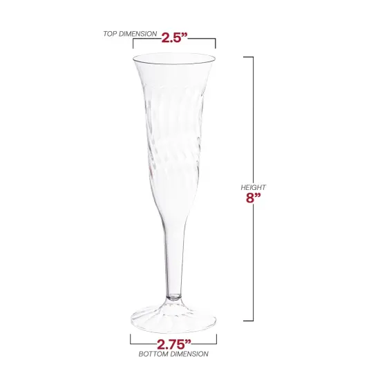 Clear Plastic Champagne Flutes - 5 oz. (96 Flutes) {3}