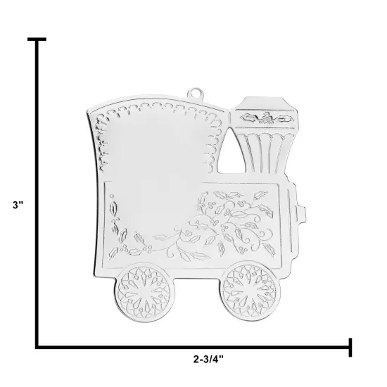 Gloria Duchin Silver Metal Train Custom Vintage Design Christmas Ornament {2}