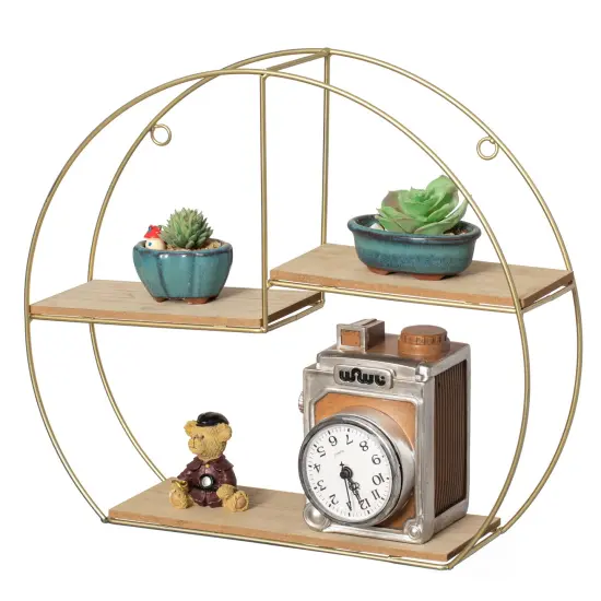 Vintiquewise Modern Decorative Wall Shelf - Stylish Multi-Functional Metal Display for Entryways, Bathrooms, Bedrooms, Living Rooms, and Offices {9}