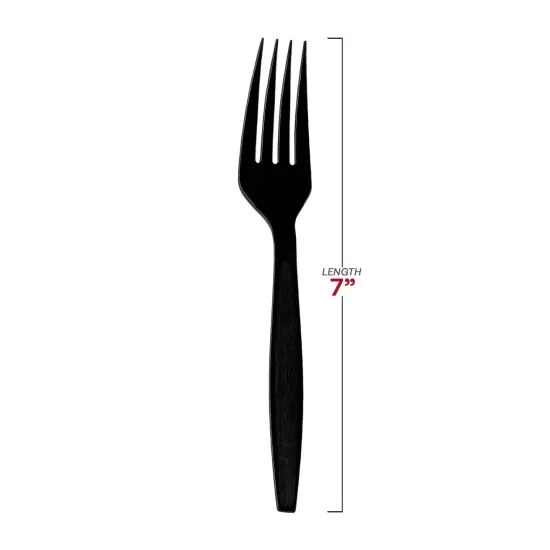 Black Plastic Disposable Forks (1000 Forks) {3}