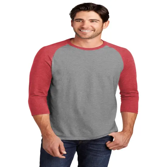 District&reg; Perfect Tri 3/4-Sleeve Raglan Red Frost/Grey Frost {4}