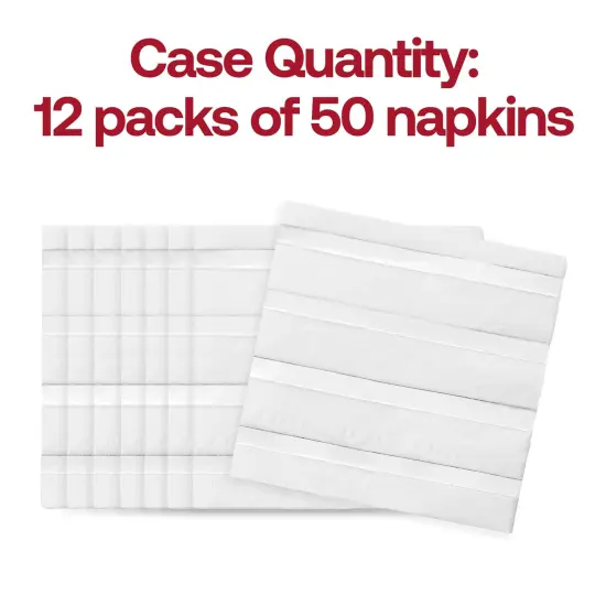 Durable White with Silver Stripes Paper Beverage/Cocktail Napkins (600 Napkins) {5}