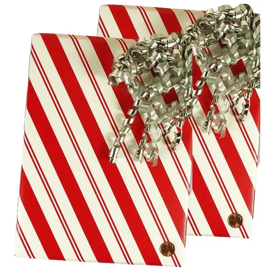 Striped Christmas Wrapping Paper Diagonal Peppermint Stripe 24''x417' {6}