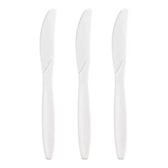 White Plastic Disposable Knives (1000 Knives) {2}